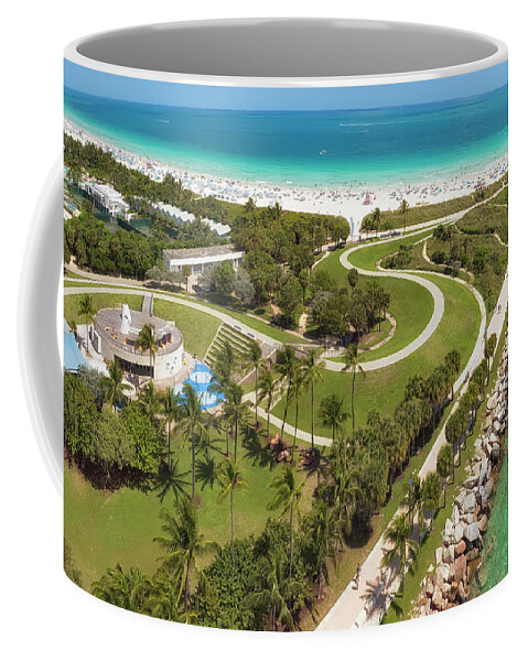 Miami Beach Coffee Mug featuring the photograph South Pointe Beach FL by Susan Candelario