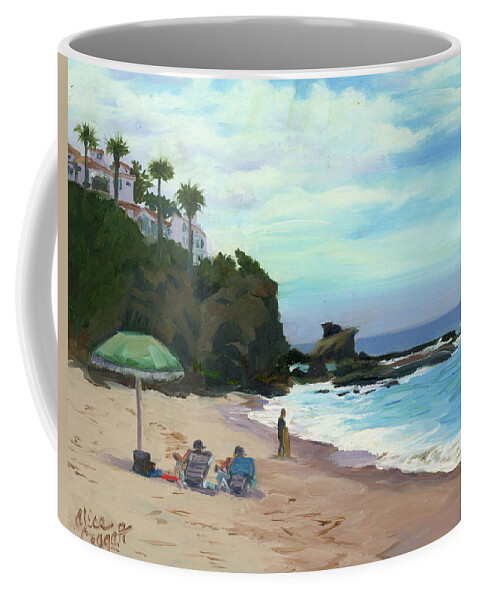 California Coffee Mug featuring the painting Laguna Beach #1 by Alice Leggett