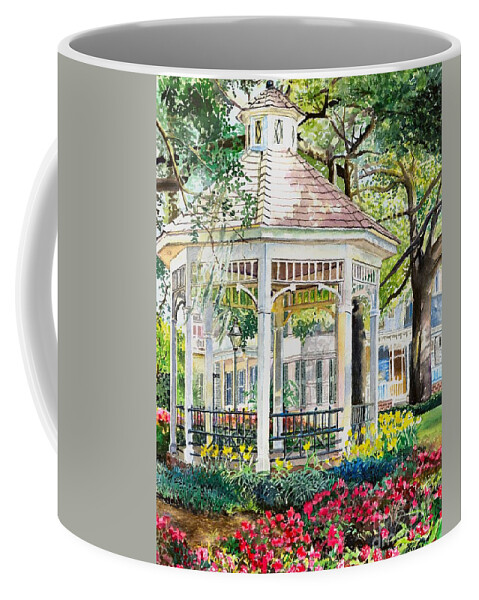 Savannah Coffee Mug featuring the painting Southern Gazebo by Merana Cadorette