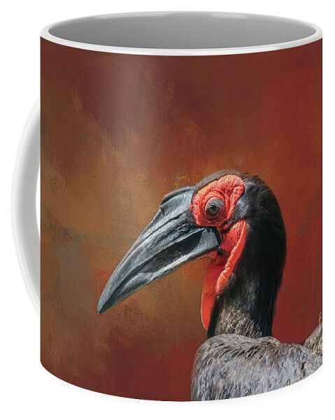 Southern Ground Hornbill Coffee Mug featuring the photograph Southern Ground Hornbill2 by Eva Lechner