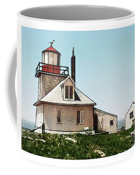 Light Coffee Mug featuring the digital art Southern Wolf Island Lighthouse by Art MacKay