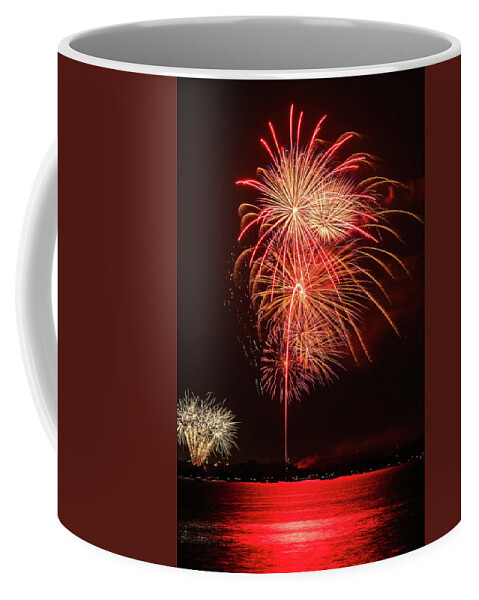 Southlake Coffee Mug featuring the photograph Southlake Fireworks 5 by HawkEye Media