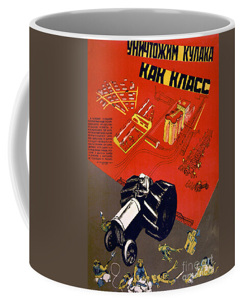 1930 Coffee Mug featuring the drawing Soviet Poster, 1930 by Granger