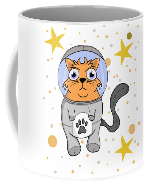 Space Coffee Mug featuring the digital art Space Kitten by Rose Lewis