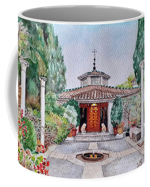 Watercolor Coffee Mug featuring the painting Spanish patio. Costa del Sol. Granada by Carolina Prieto Moreno