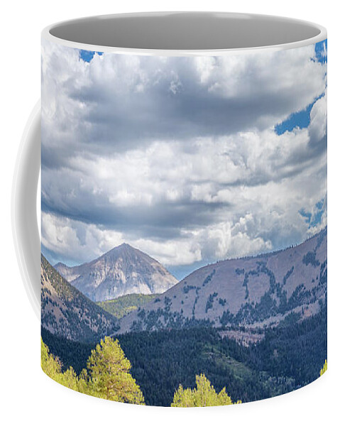 Beauty In The Sky Coffee Mug featuring the photograph Spanish Peaks Country Colorado Panorama by Debra Martz