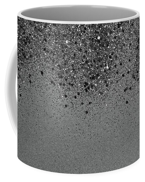 Faux-glitter Coffee Mug featuring the mixed media Sparkling Silver Gray Lady Glitter #2 Faux Glitter #shiny #decor #art by Anitas and Bellas Art