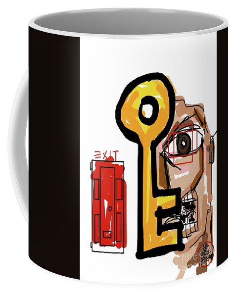  Coffee Mug featuring the painting Speak and Unlock by Oriel Ceballos
