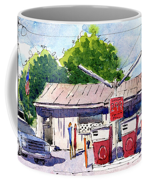 Watercolor Coffee Mug featuring the painting Speegle's Marina by Scott Brown