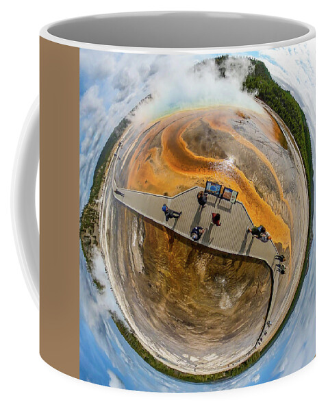 Grand Prismatic Spring Coffee Mug featuring the photograph Spherical Grand Prismatic Spring - Yellowstone National Park - Wyoming by Bruce Friedman