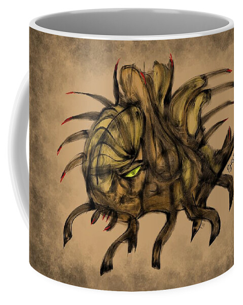 Spider Coffee Mug featuring the digital art Spider dance by Ljev Rjadcenko