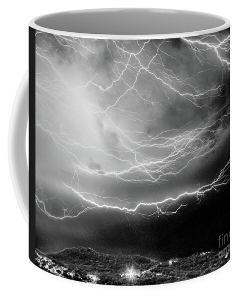 Lightning Coffee Mug featuring the photograph Spider Lightning by Michael Tidwell