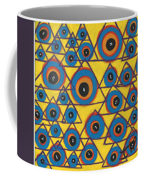 Yellow Coffee Mug featuring the painting Spirit Guides by Esoteric Gardens KN