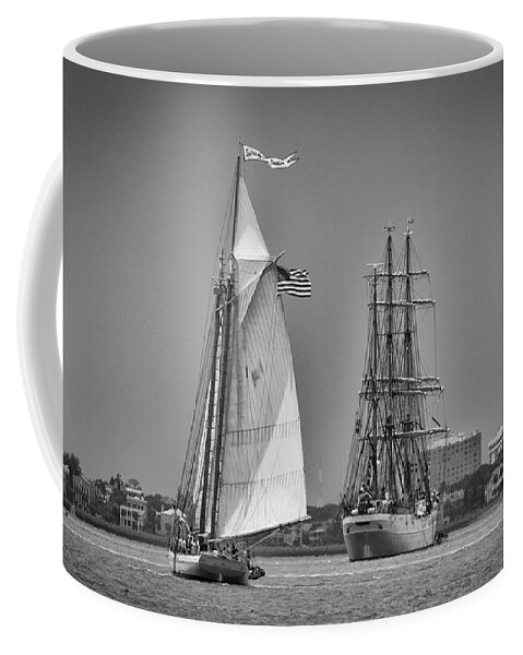 Spirit Of Sc Coffee Mug featuring the photograph Spirit of SC - US Coast Guard Eagle - Charleston by Dale Powell