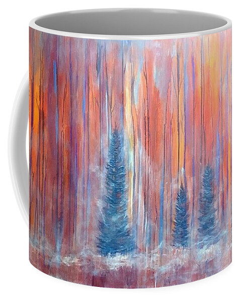 Acrylic Painting Coffee Mug featuring the painting Spirits at Dusk by Soraya Silvestri