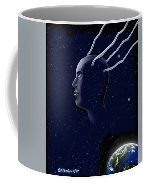 Spiritual Artwork Coffee Mug featuring the digital art Spiritual Connection by Carmen Cordova