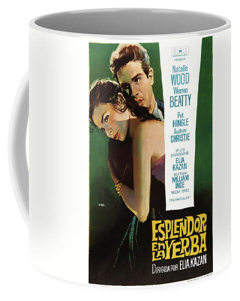 Mac Coffee Mug featuring the mixed media ''Splendor in the Grass'', 1961 - art by Macario Quibus by Movie World Posters