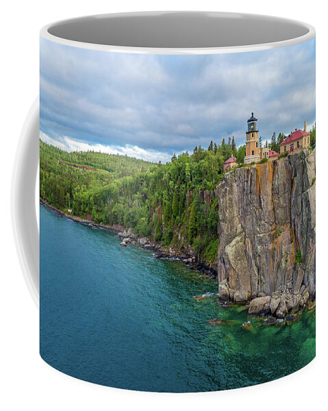 Split Rock Lighthouse Coffee Mug featuring the photograph Split Rock Lighthouse Aerial by Sebastian Musial