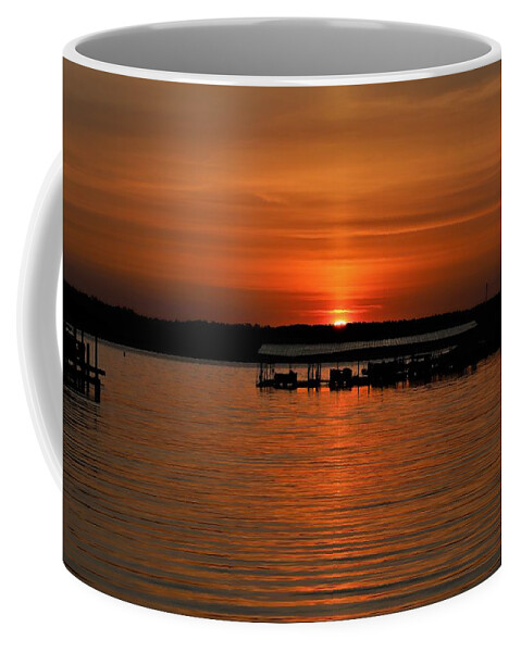 Sun Coffee Mug featuring the photograph Split The Middle Sunrise by Ed Williams