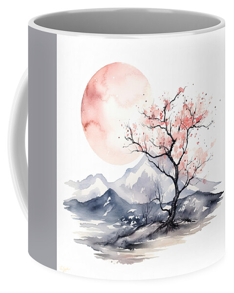 Four Seasons Coffee Mug featuring the digital art Spring Art - Cherry Blossoms Art by Lourry Legarde