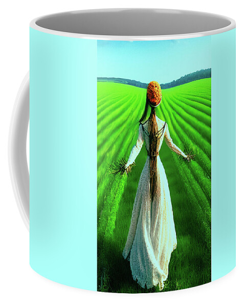 Scarecrow Coffee Mug featuring the painting Spring Bride by Bob Orsillo