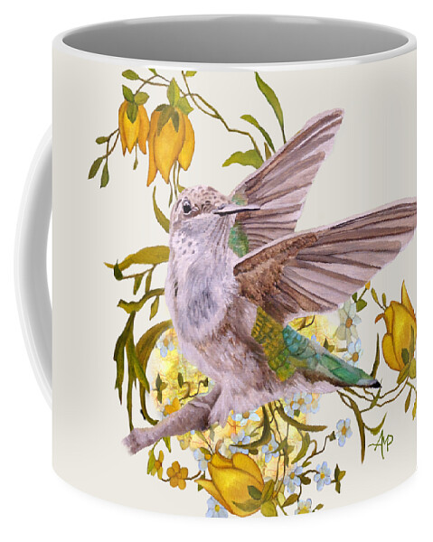 Hummingbird Coffee Mug featuring the painting Spring Dance I by Angeles M Pomata
