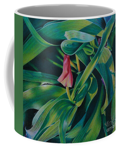 Spring Coffee Mug featuring the drawing Spring Green by Pamela Clements