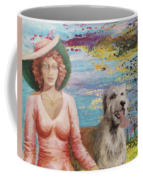 Wolfhound Coffee Mug featuring the painting Spring Wolfhound by Sylvia Brallier
