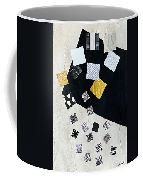 Squares Coffee Mug featuring the mixed media Square Dances Series No.4 by Jessica Levant
