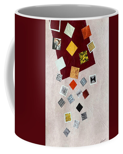 Abstract Collage Coffee Mug featuring the mixed media Square Dances Series No.5 by Jessica Levant