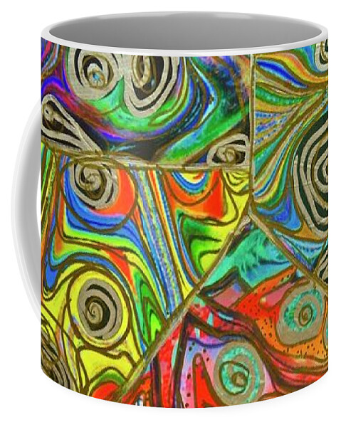 Darts Coffee Mug featuring the mixed media Squiggly Darts With Squiggly Parts by Debra Amerson