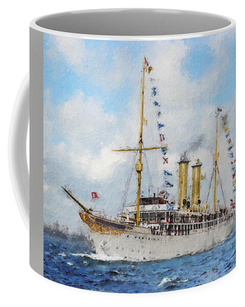 Steamer Coffee Mug featuring the digital art S.S. Kronprinzessin Victoria Louise by Geir Rosset