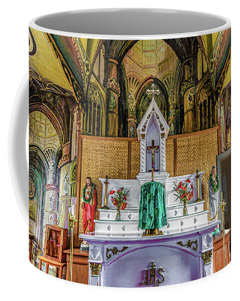 Aged Coffee Mug featuring the photograph St Benedicts Painted Church by Pheasant Run Gallery