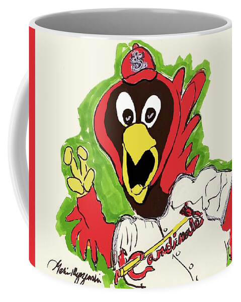 St Louis Cardinals Fredbird Mascot Coffee Mug by Geraldine