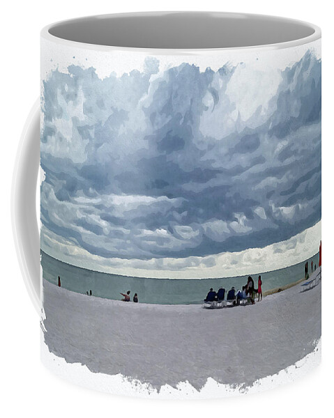  Rain Coffee Mug featuring the digital art St. Pete Beach by Chauncy Holmes
