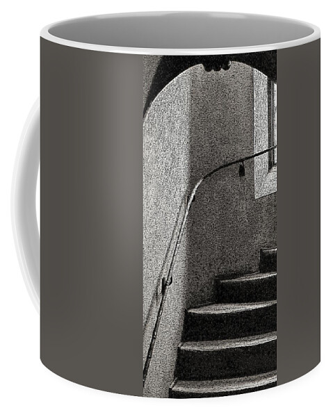 Stairs Indoor Window B&w Coffee Mug featuring the photograph Stairs Indoors2 by John Linnemeyer
