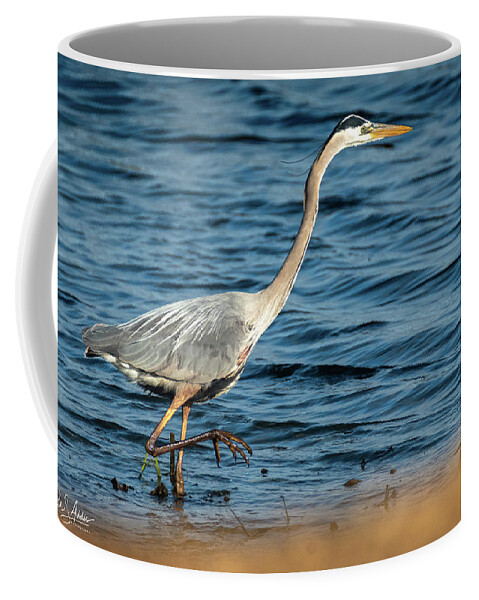 Great Blue Heron Coffee Mug featuring the photograph Stalker by Phil S Addis