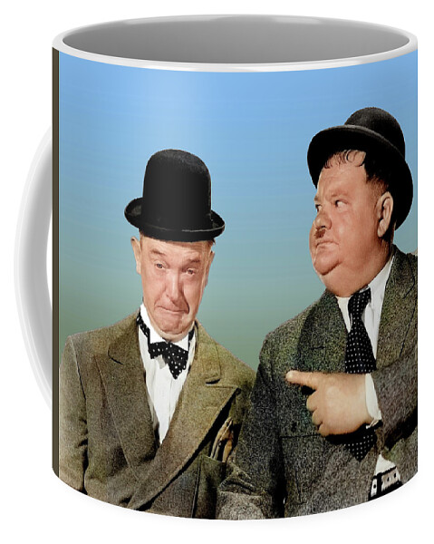 Stan Coffee Mug featuring the photograph Stan Laurel and Oliver Hardy by Stars on Art