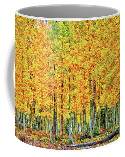 Foliage Coffee Mug featuring the photograph Stand of Aspens-Digital Art by Steve Templeton