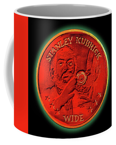 Wunderle Coffee Mug featuring the mixed media Stanley Kubrick Wide V1A by Wunderle