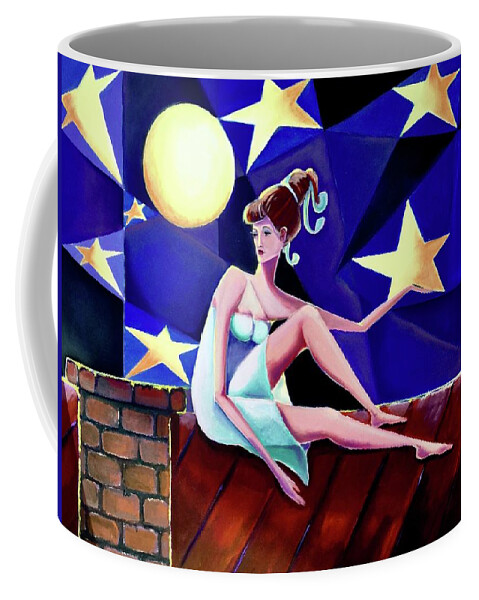 Fairy Coffee Mug featuring the painting Star fairy by Lana Sylber