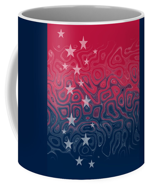 Red Coffee Mug featuring the digital art Star Spangled Shadows by Designs By L