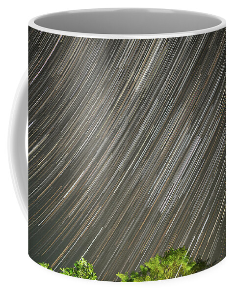 Orion Coffee Mug featuring the photograph Star Trail for Orion's Belt by Amazing Action Photo Video