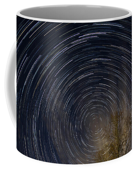 Stars Coffee Mug featuring the photograph Star trails from my backyard by Brian Weber
