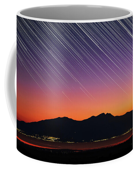 Mount Olympus Coffee Mug featuring the photograph Star Trails over Mount Olympus in Greece by Alexios Ntounas