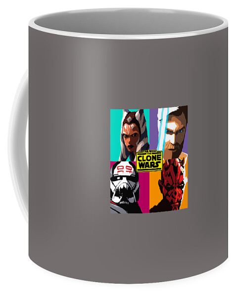 Star Wars The Clone Wars Pop Art Box Up Coffee Mug by Guy Hilda