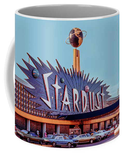 Stardust Casino Coffee Mug featuring the photograph Stardust Casino Facade in the Afternoon 1970s by Aloha Art