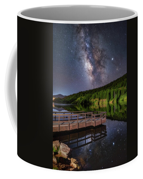 Milky Way Coffee Mug featuring the photograph Stargazing Dock by Darren White