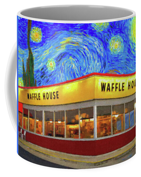 Vincent Van Gogh Coffee Mug featuring the photograph Starry Waffle House by Rob Hans