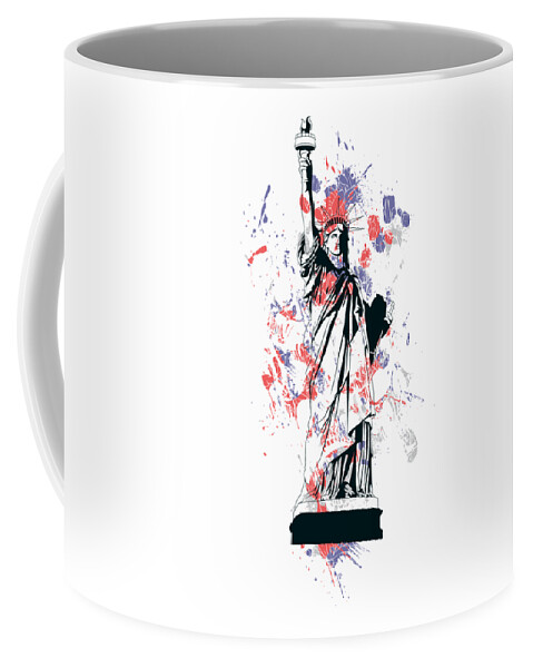 Military Coffee Mug featuring the digital art Statue of Liberty by Jacob Zelazny
